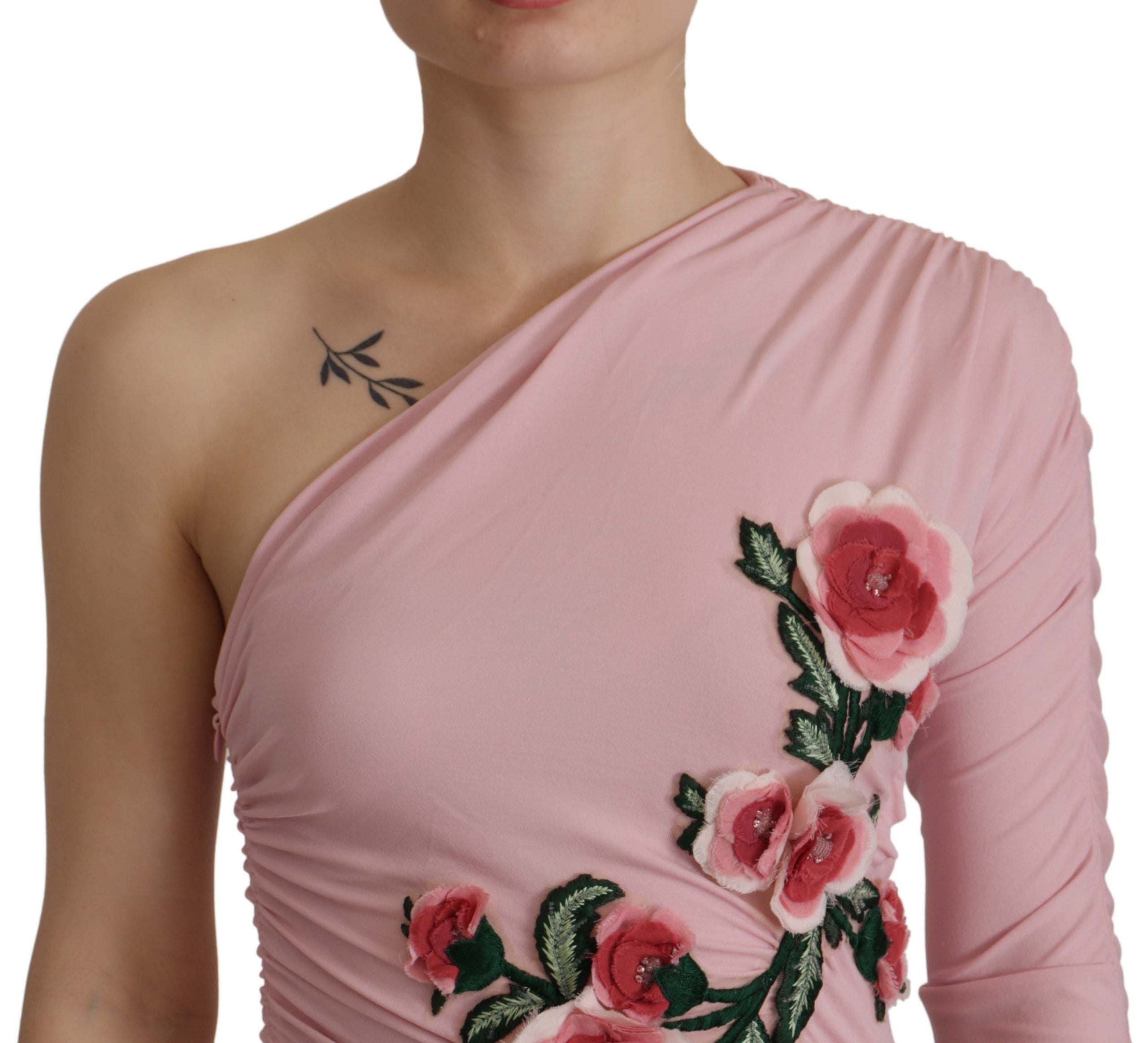 Rochie elegantă mulată roz cu un umăr Dolce &amp; Gabbana