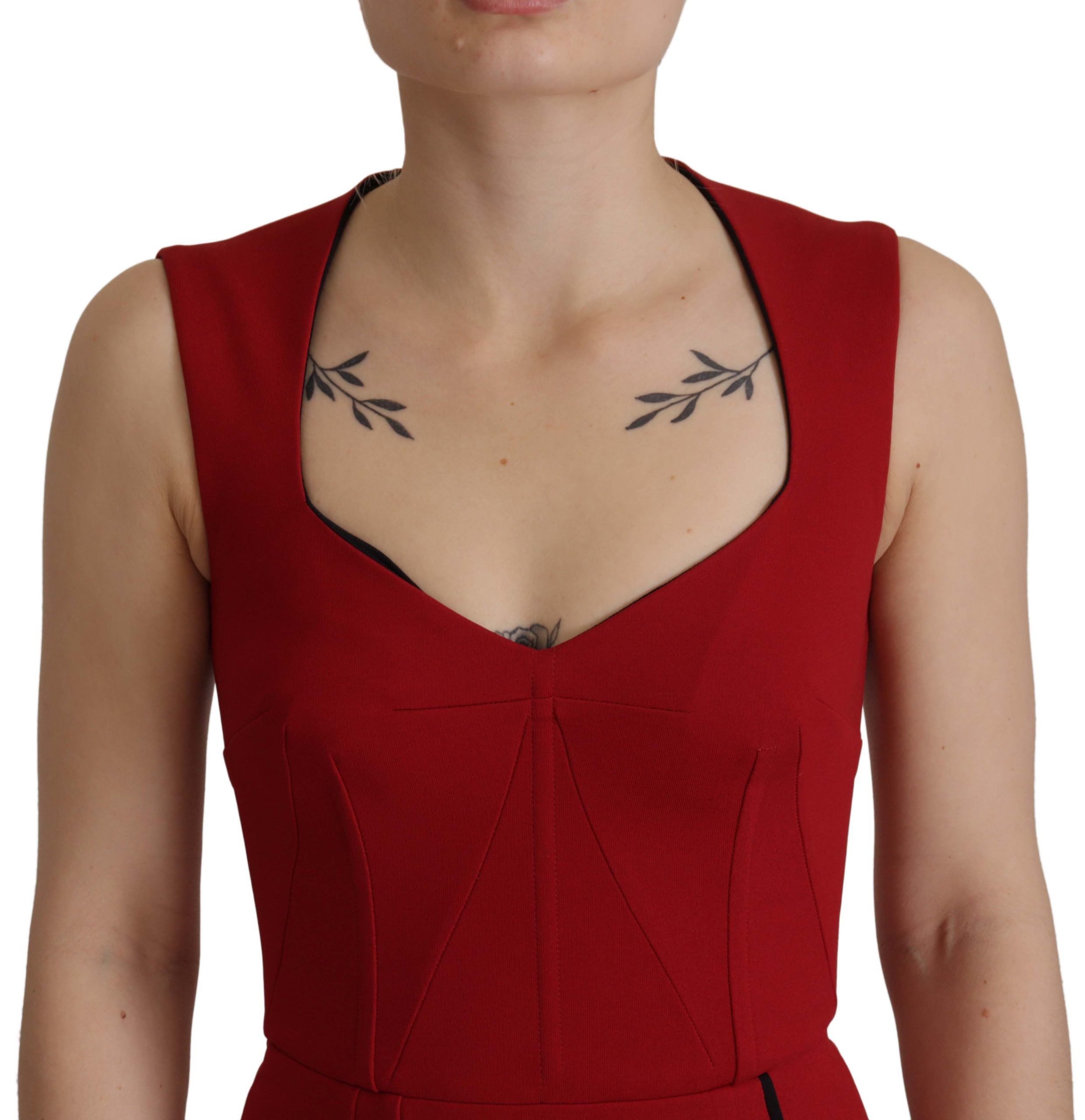 Rochie midi elegantă mulată Dolce &amp; Gabbana, roșie