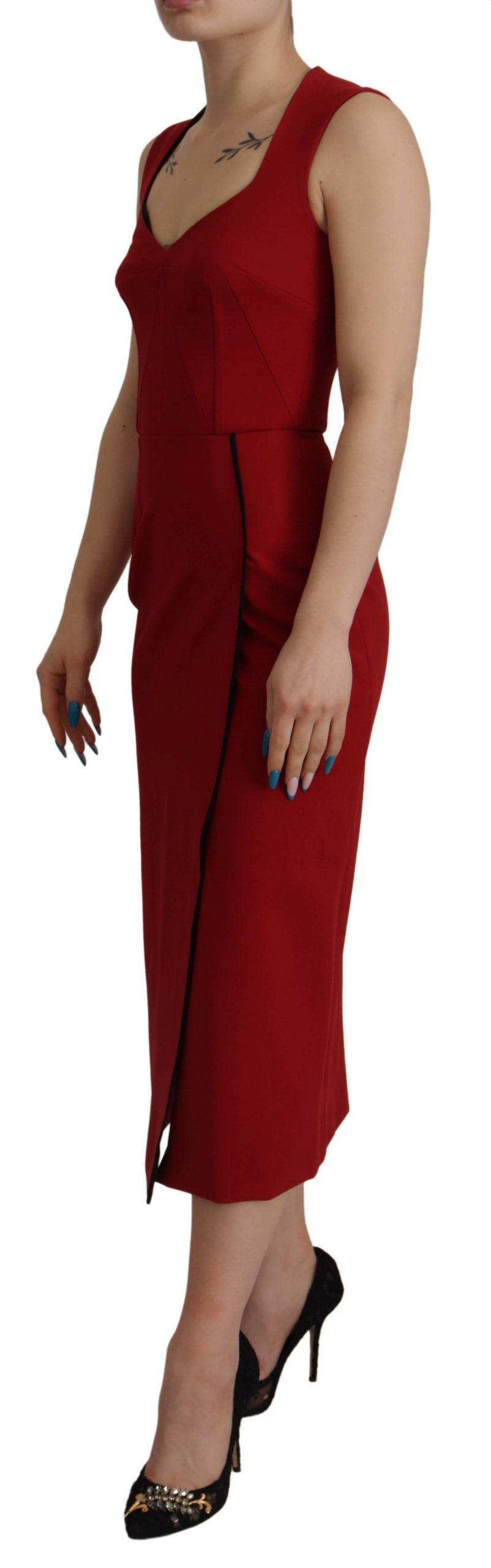Rochie midi elegantă mulată Dolce &amp; Gabbana, roșie