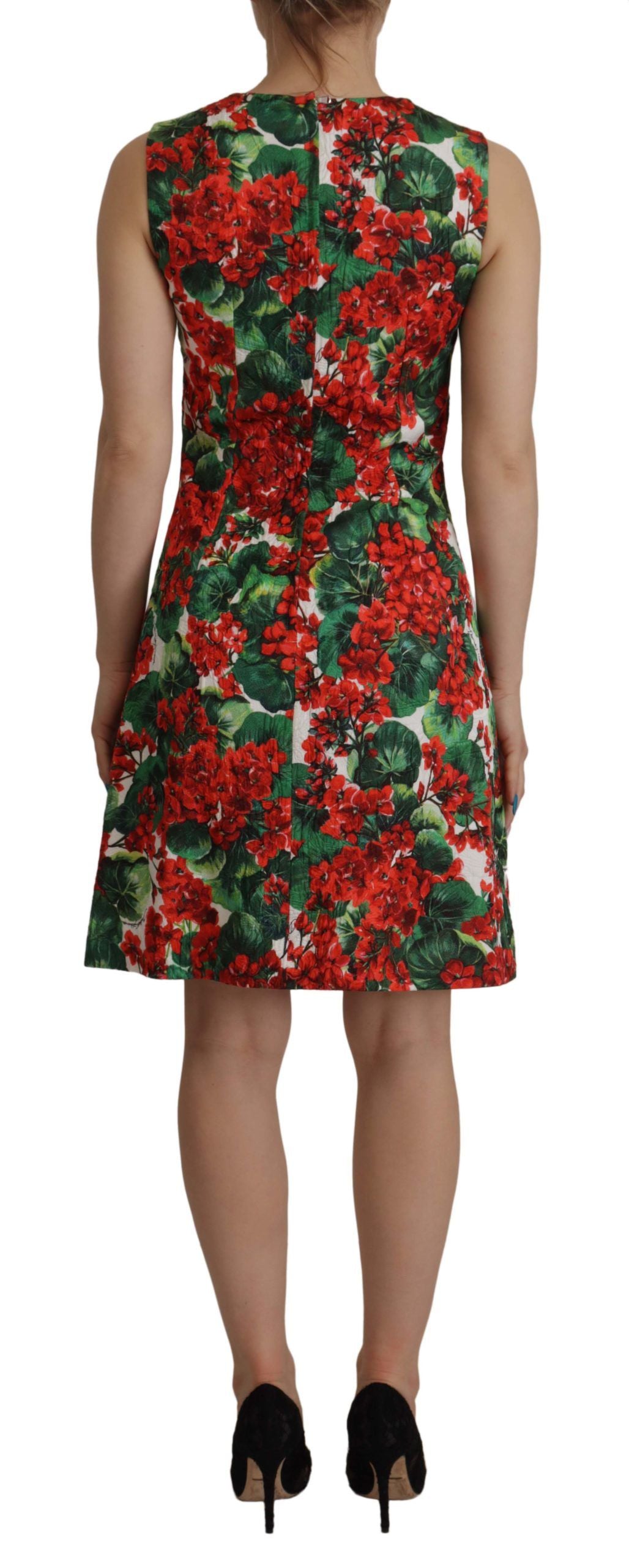 Dolce &amp; Gabbana – Mehrfarbiges A-Linien-Kleid mit Blumenmuster