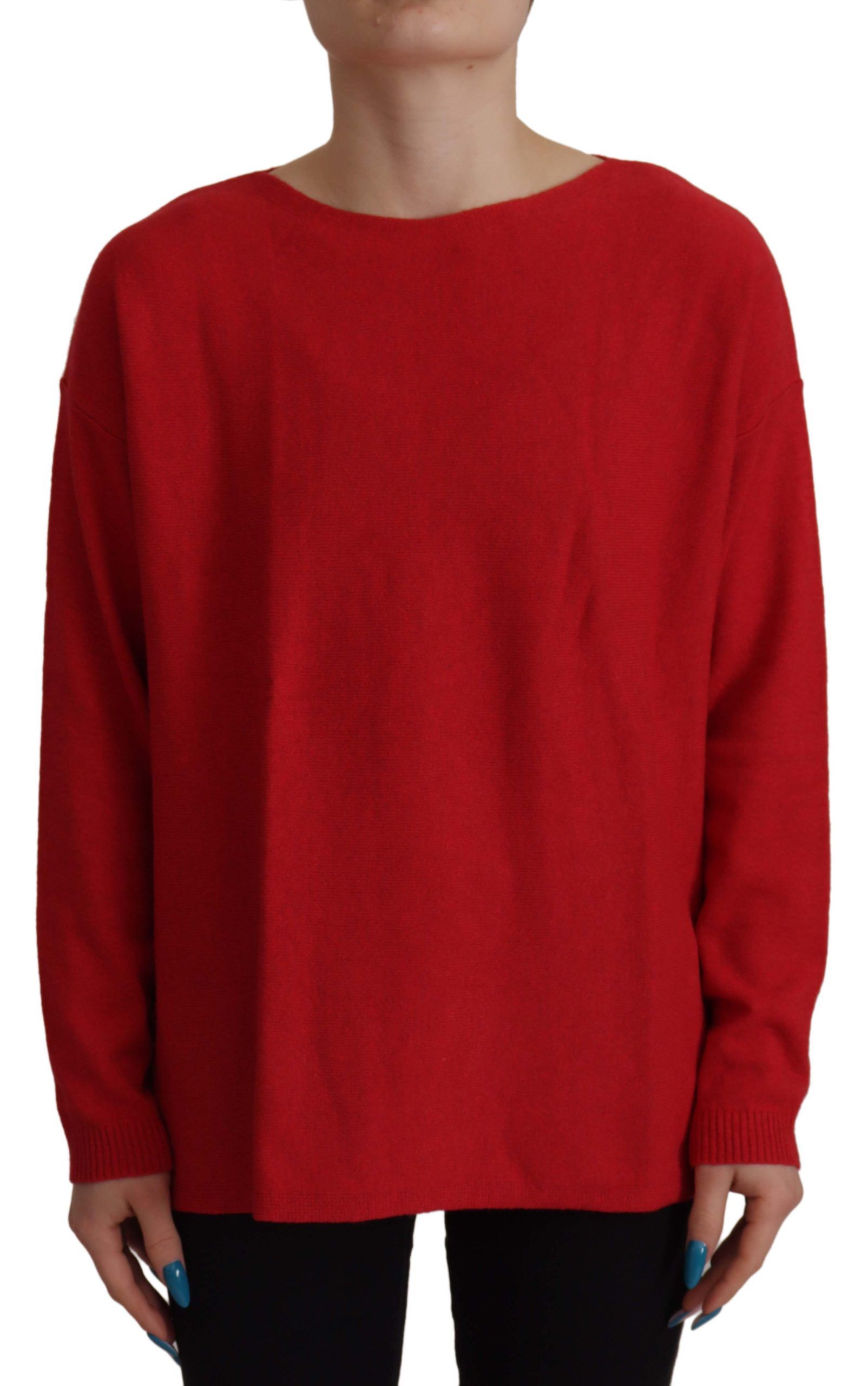 Dolce &amp; Gabbana Eleganter roter Strickpullover aus Wollmischung