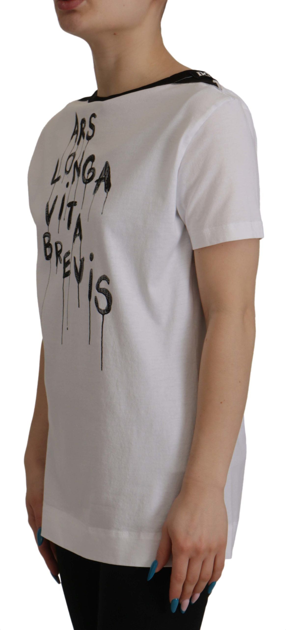Dolce &amp; Gabbana – Elegantes T-Shirt mit Rundhalsausschnitt und Slogan