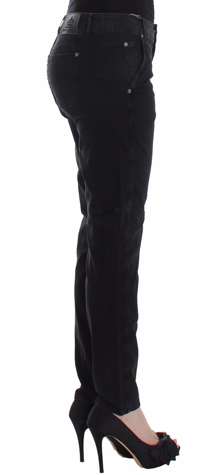Ermanno Scervino – elegante, schwarze Designer-Jeans mit schmalem Bein