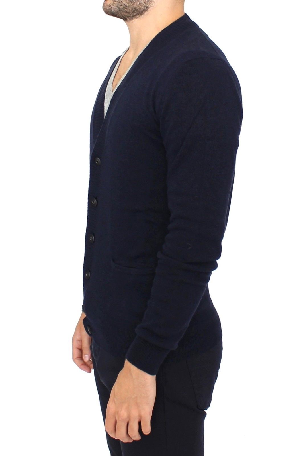 Ermanno Scervino Schicker blauer Cardigan-Pullover aus Wollmischung