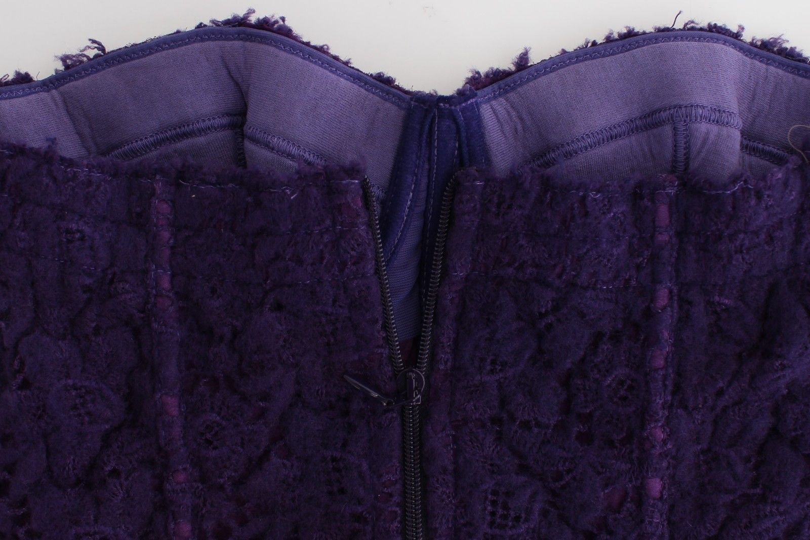 Ermanno Scervino Lila Spitzen-Bustier-Korsett aus Seidenmischung