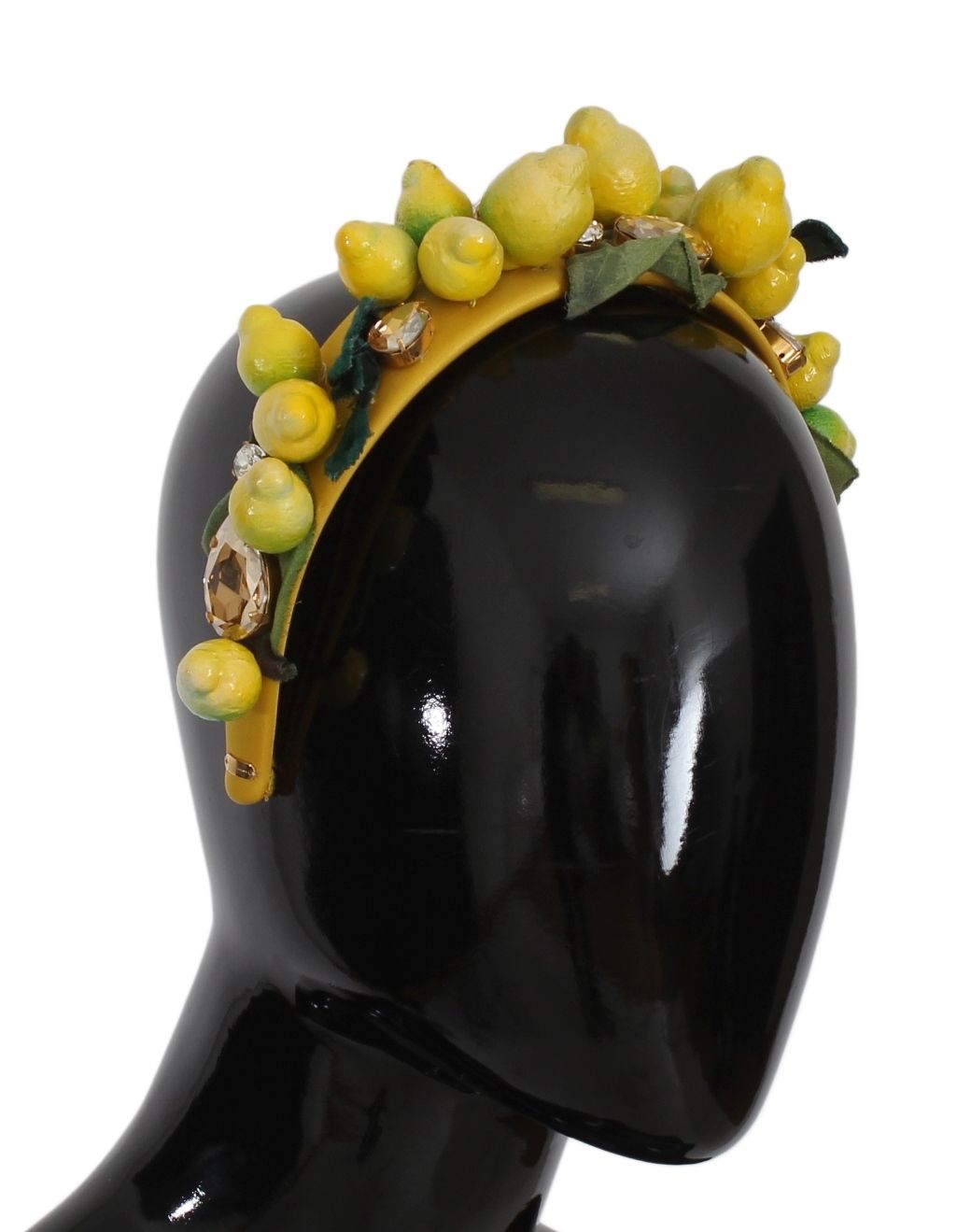 Dolce &amp; Gabbana Diademă cu bandă de păr rafinată din mătase cu cristale și lămâie