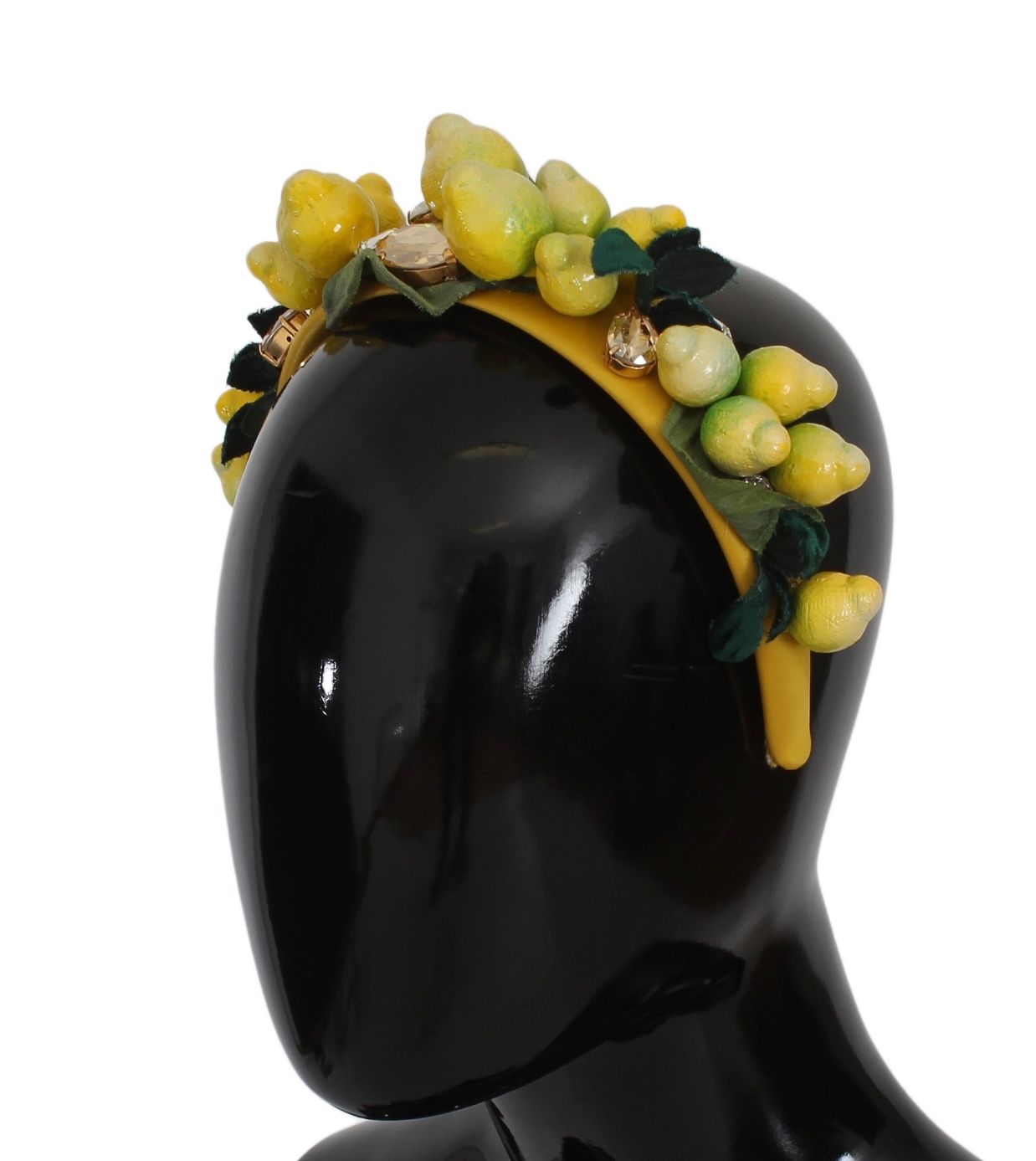 Dolce &amp; Gabbana Diademă cu bandă de păr rafinată din mătase cu cristale și lămâie