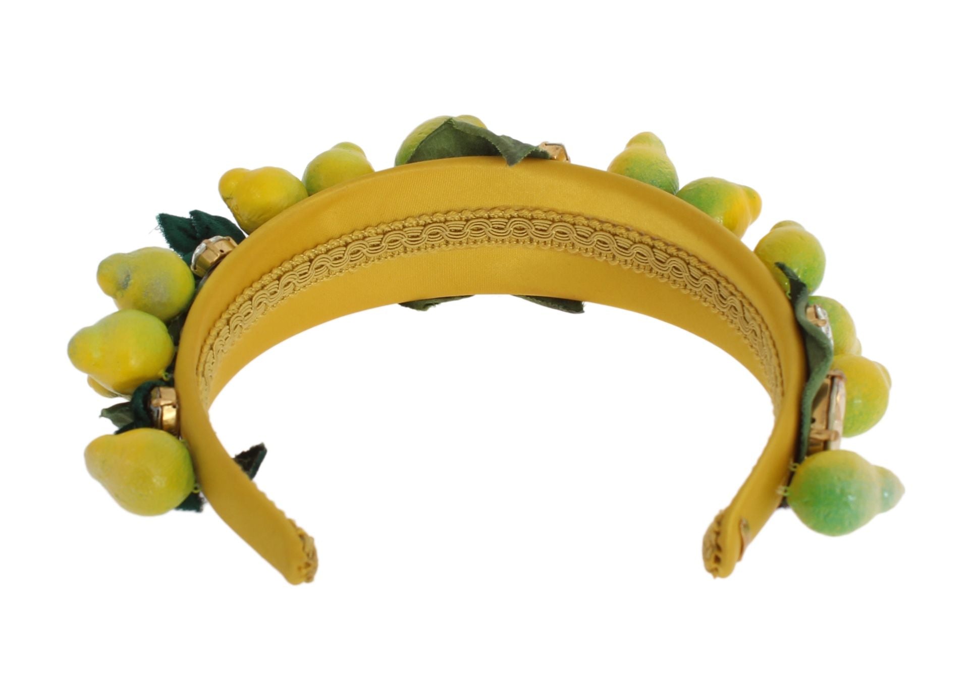 Dolce &amp; Gabbana Diademă cu bandă de păr rafinată din mătase cu cristale și lămâie
