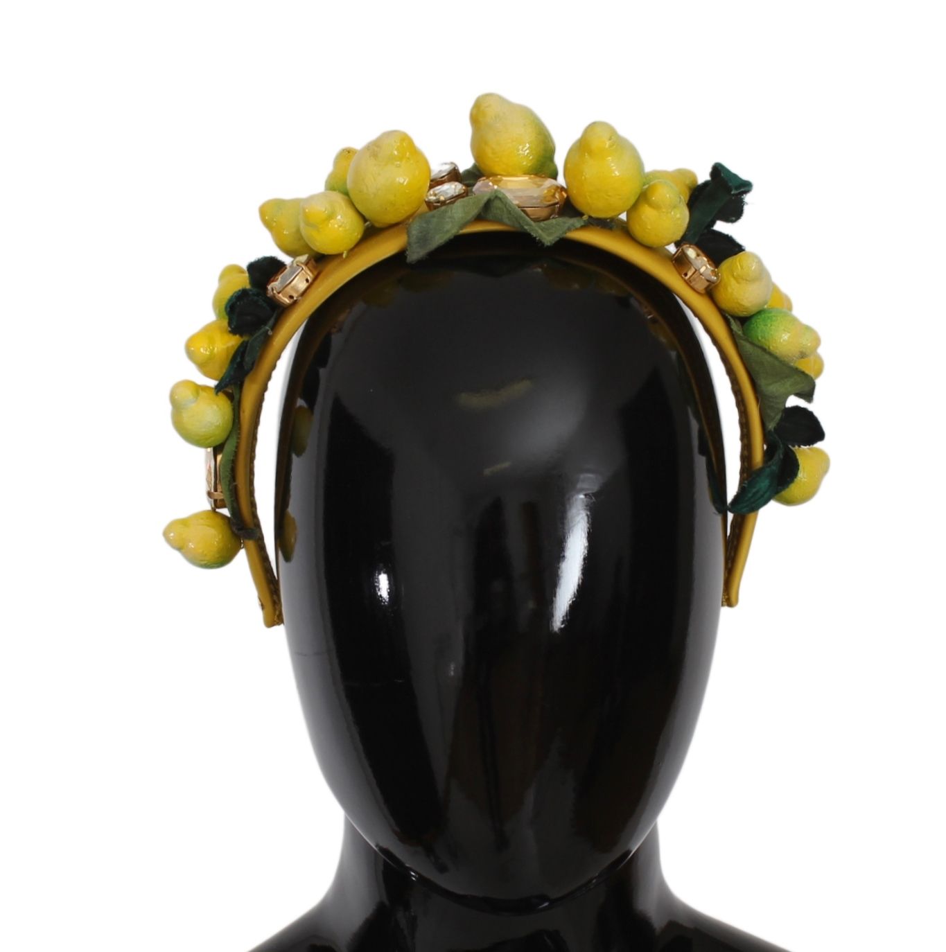 Dolce &amp; Gabbana Diademă cu bandă de păr rafinată din mătase cu cristale și lămâie