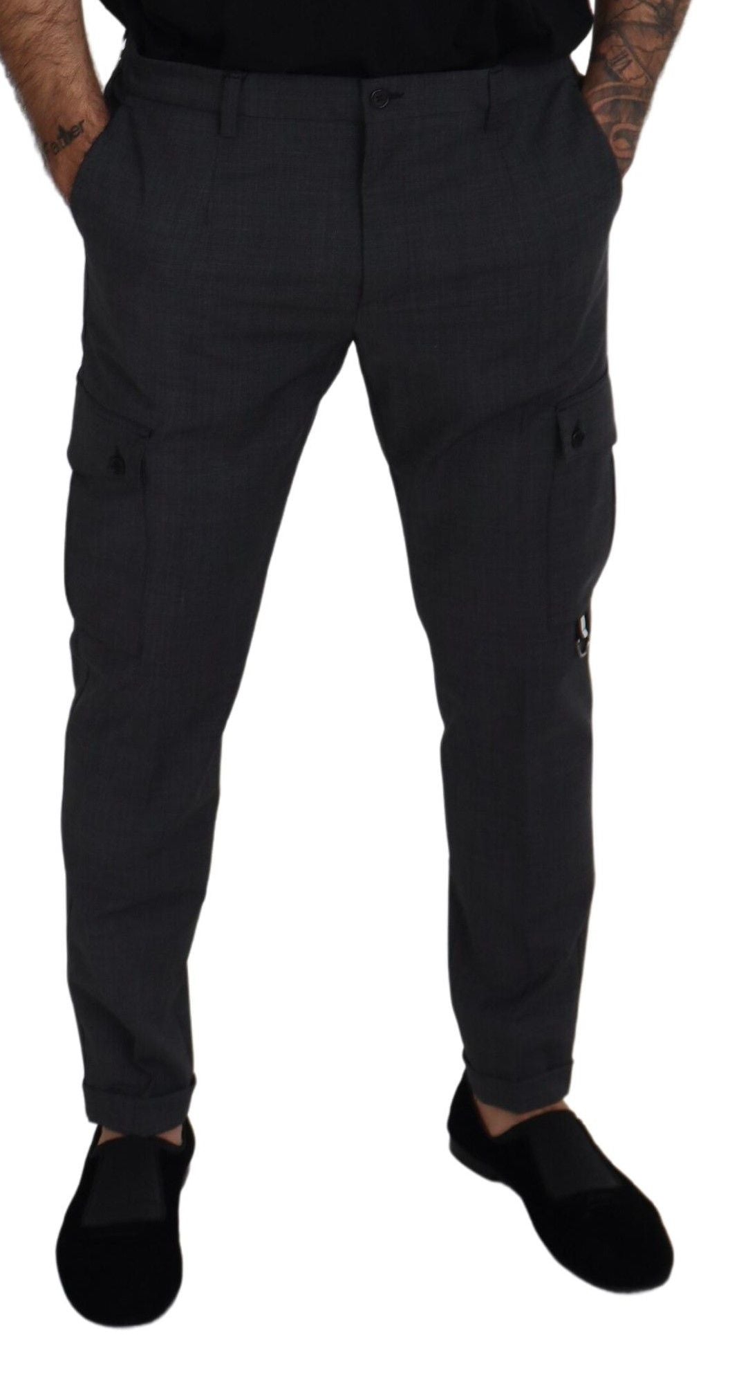 Dolce &amp; Gabbana Elegante karierte Slim Fit Cargohose
