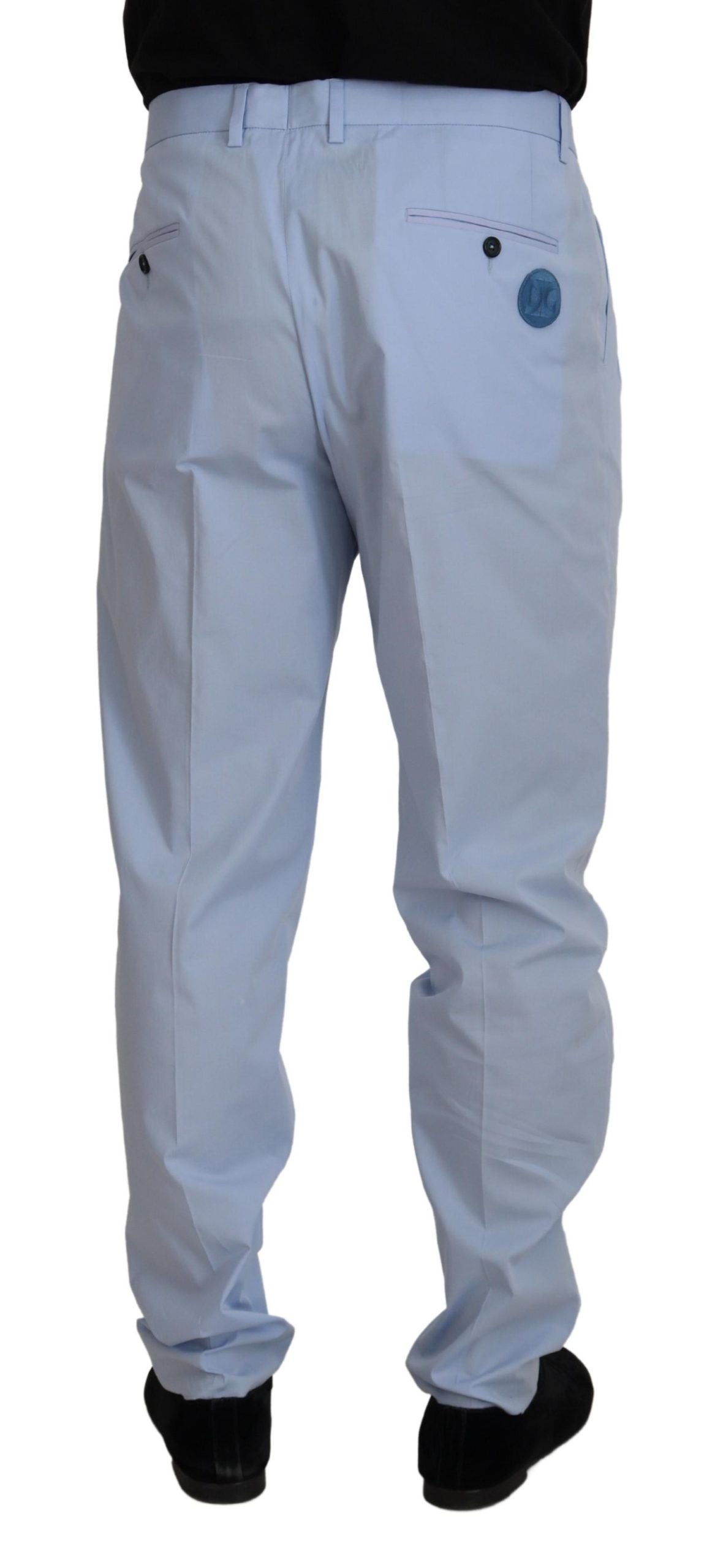 Dolce &amp; Gabbana – Elegante, schmal geschnittene Chinos in Hellblau