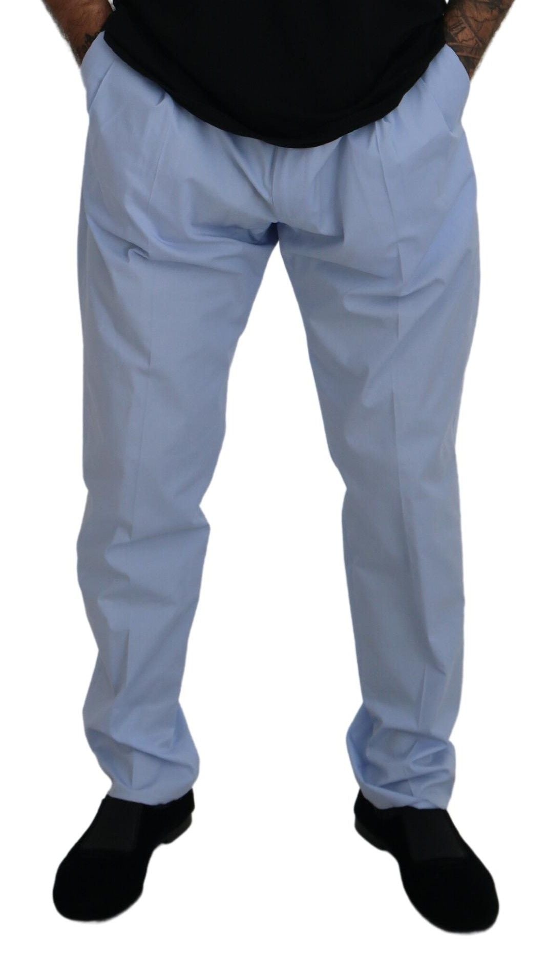 Dolce &amp; Gabbana – Elegante, schmal geschnittene Chinos in Hellblau