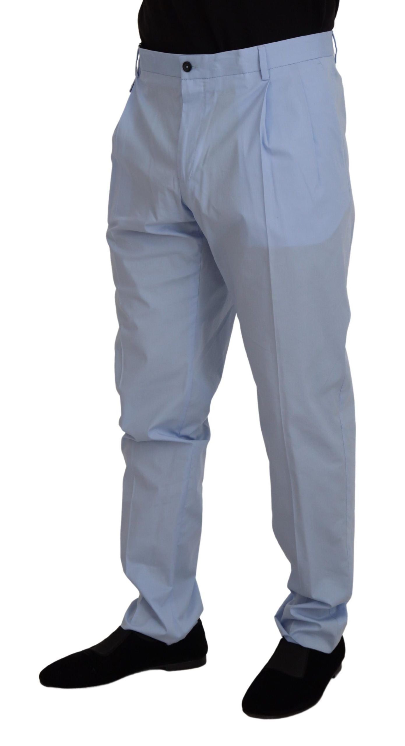 Dolce &amp; Gabbana – Elegante, schmal geschnittene Chinos in Hellblau