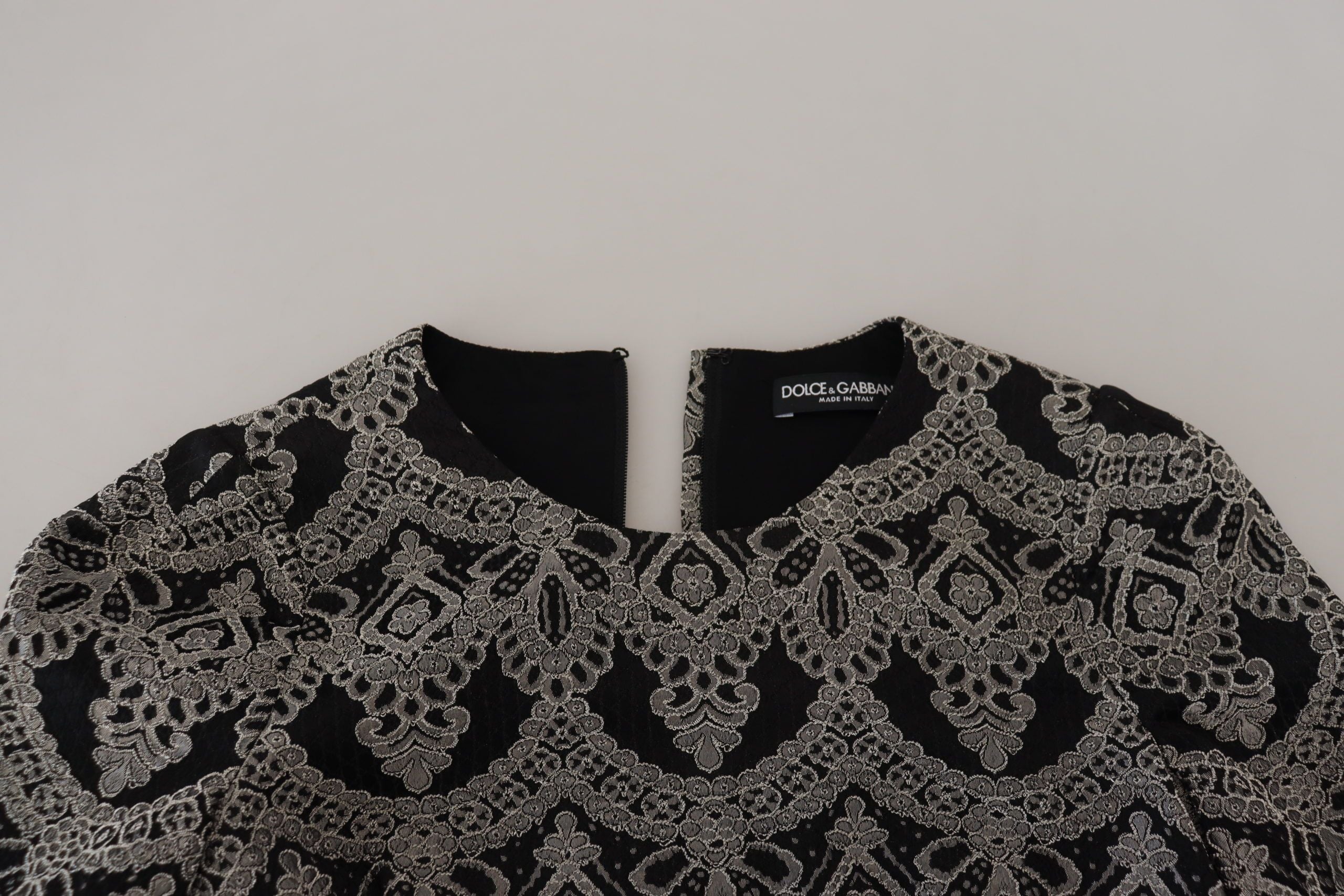 Rochie elegantă Dolce &amp; Gabbana, model jacquard, mulată, tip mânecă scurtă
