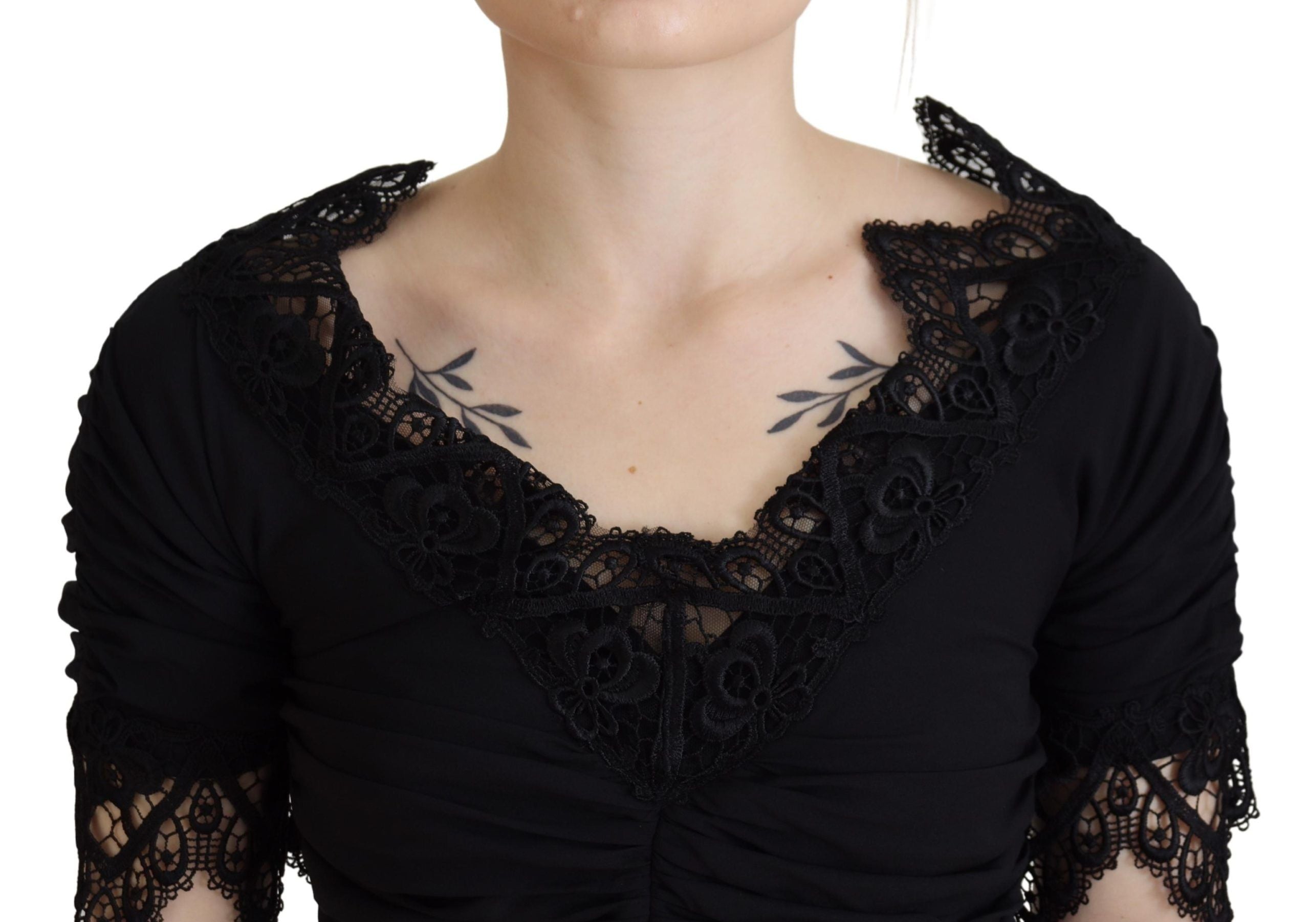 Rochie midi elegantă cu mânecă scurtă Dolce &amp; Gabbana