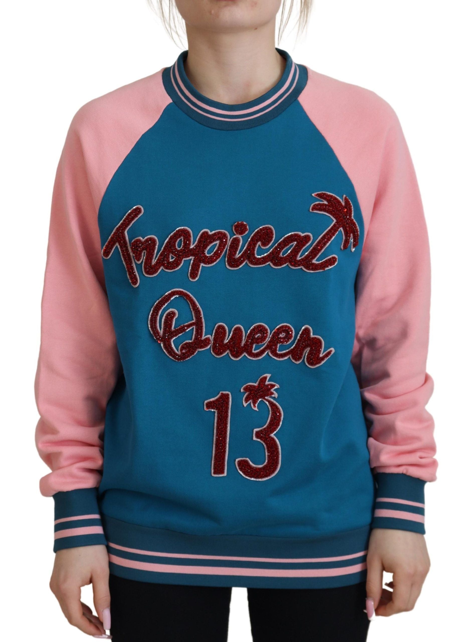 Dolce &amp; Gabbana Paillettenpullover „Tropical Queen“ aus Baumwolle