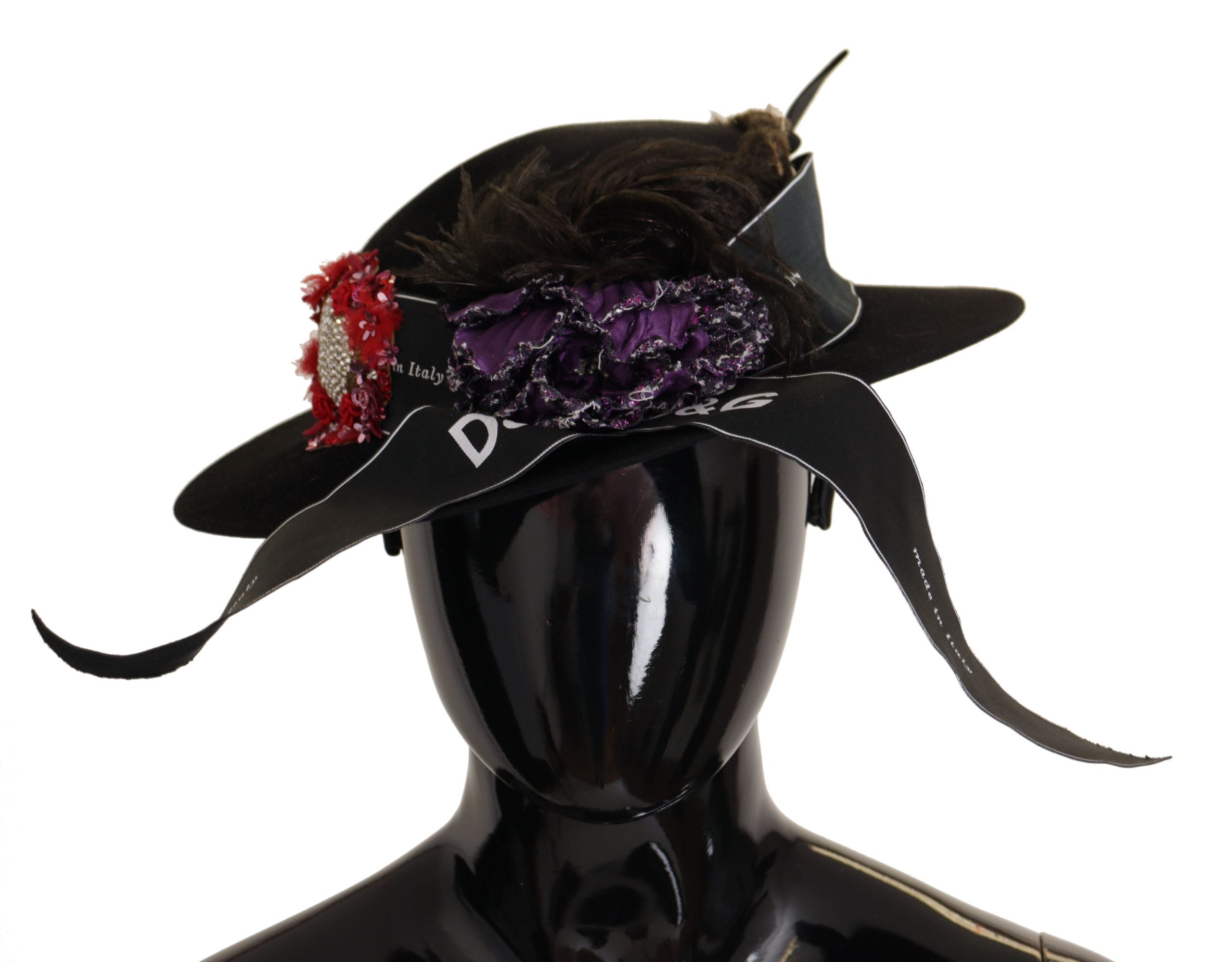 Pălărie Dolce &amp; Gabbana Elegant Black cu Boruri Late
