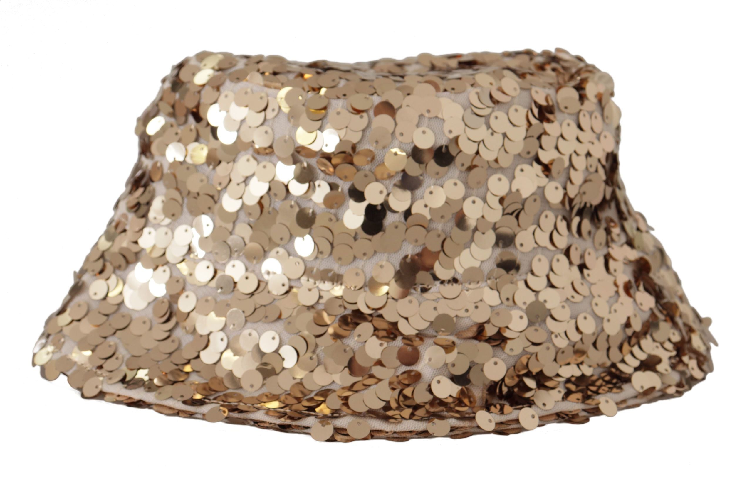 Dolce &amp; Gabbana – Eleganter, mit Pailletten besetzter goldener Fischerhut