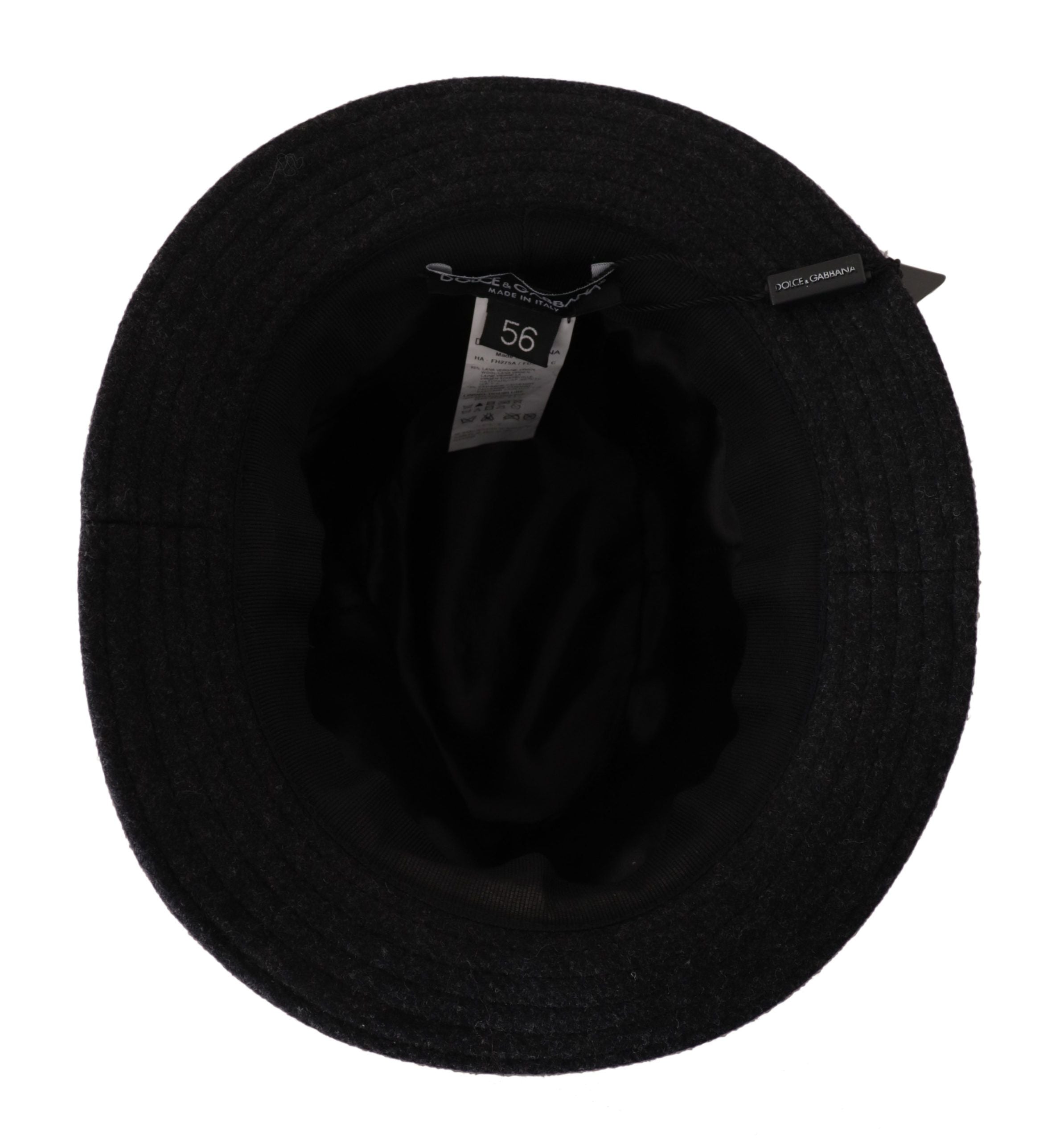 Dolce &amp; Gabbana Eleganter grauer Trilby-Hut aus Wolle und Kaschmir