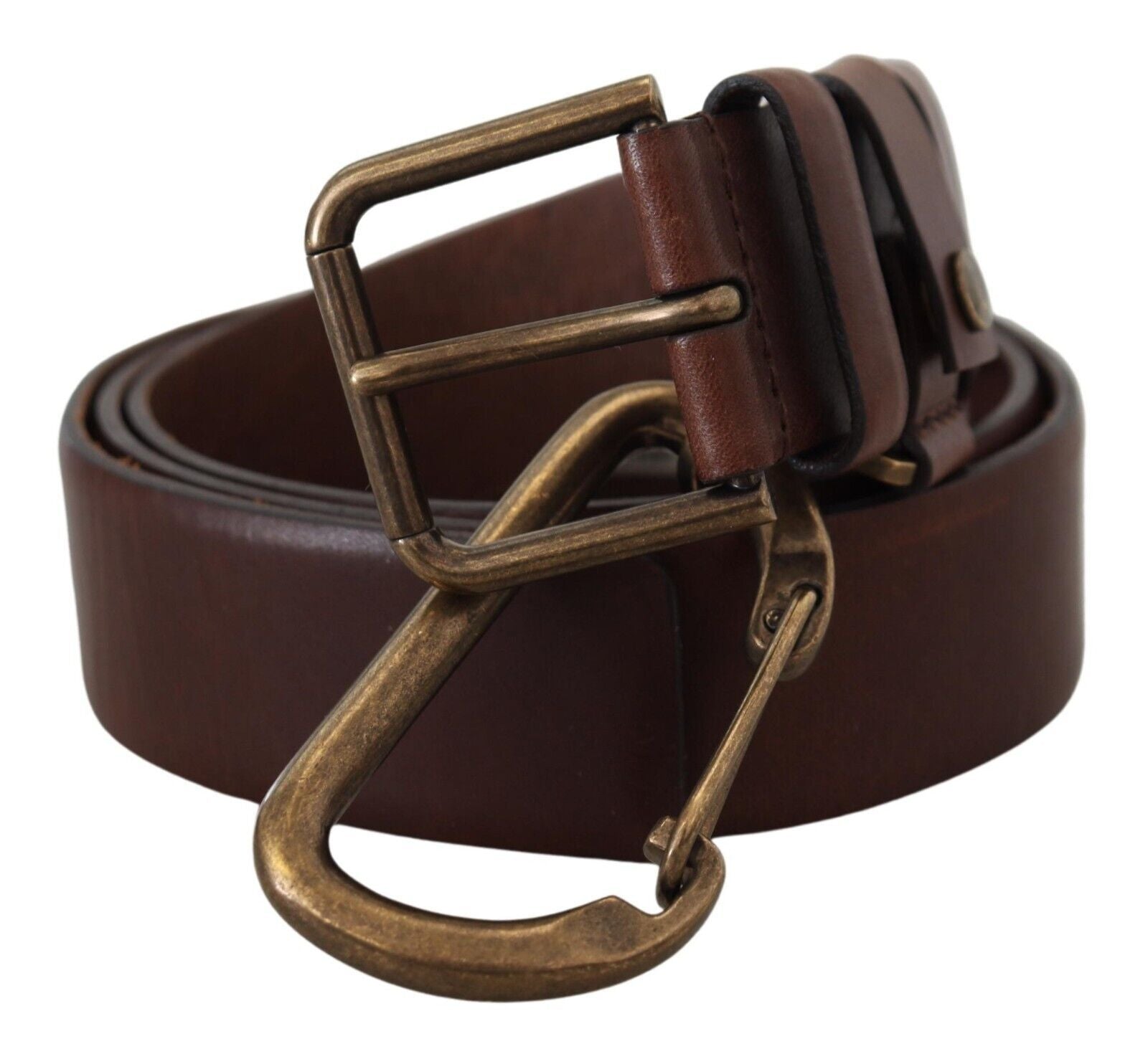 Curea elegantă din piele maro Dolce &amp; Gabbana cu cataramă metalică