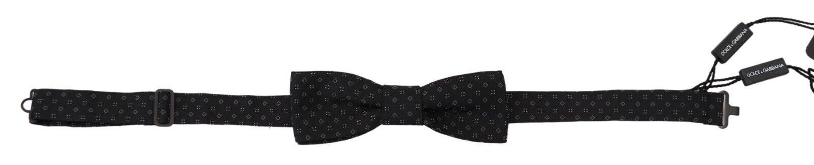 Papion negru cu model din mătase exclusivă Dolce &amp; Gabbana