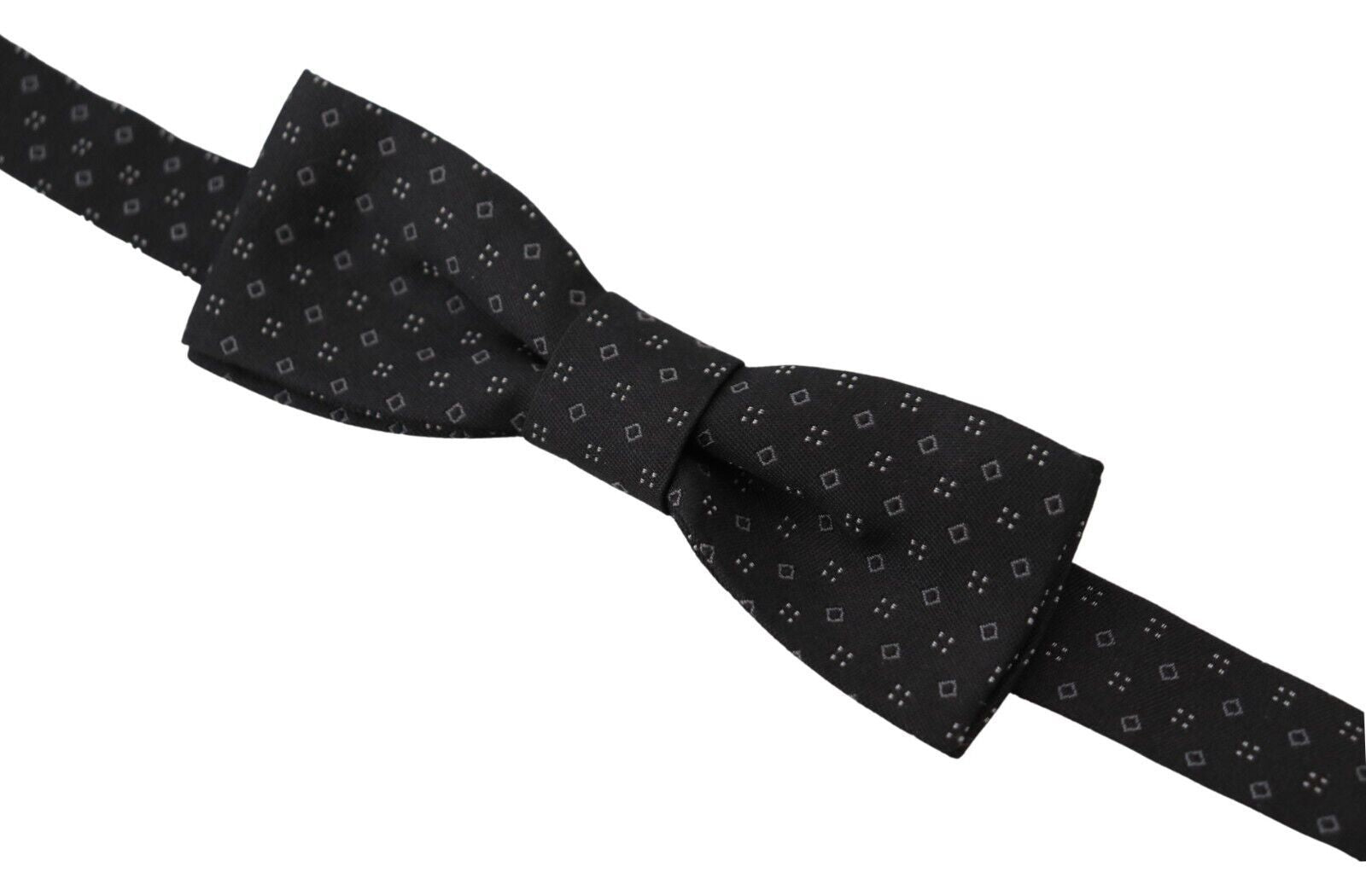 Papion negru cu model din mătase exclusivă Dolce &amp; Gabbana