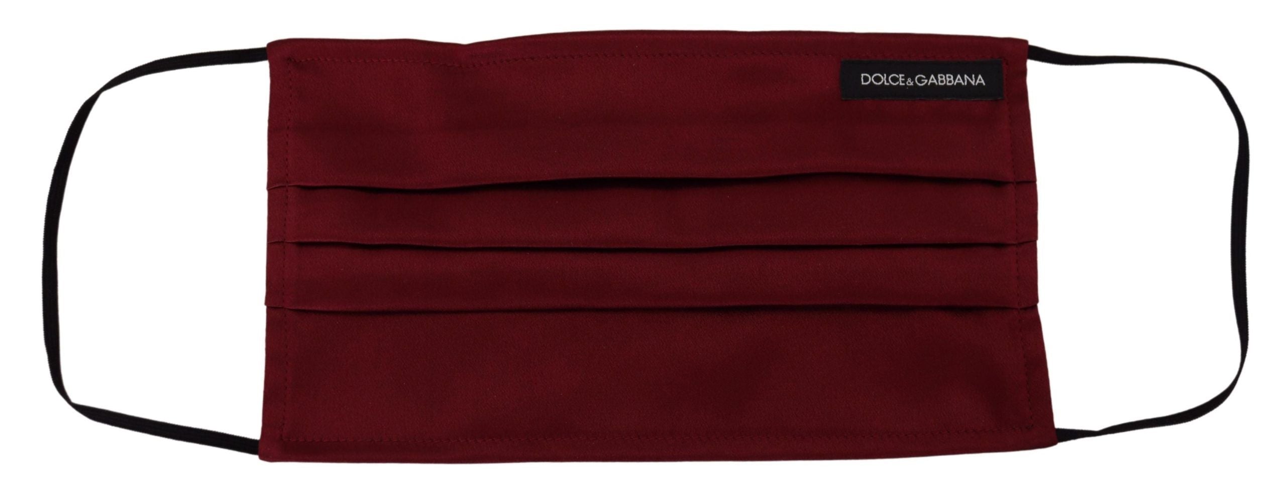 Mască facială elegantă din mătase plisată maro Dolce &amp; Gabbana