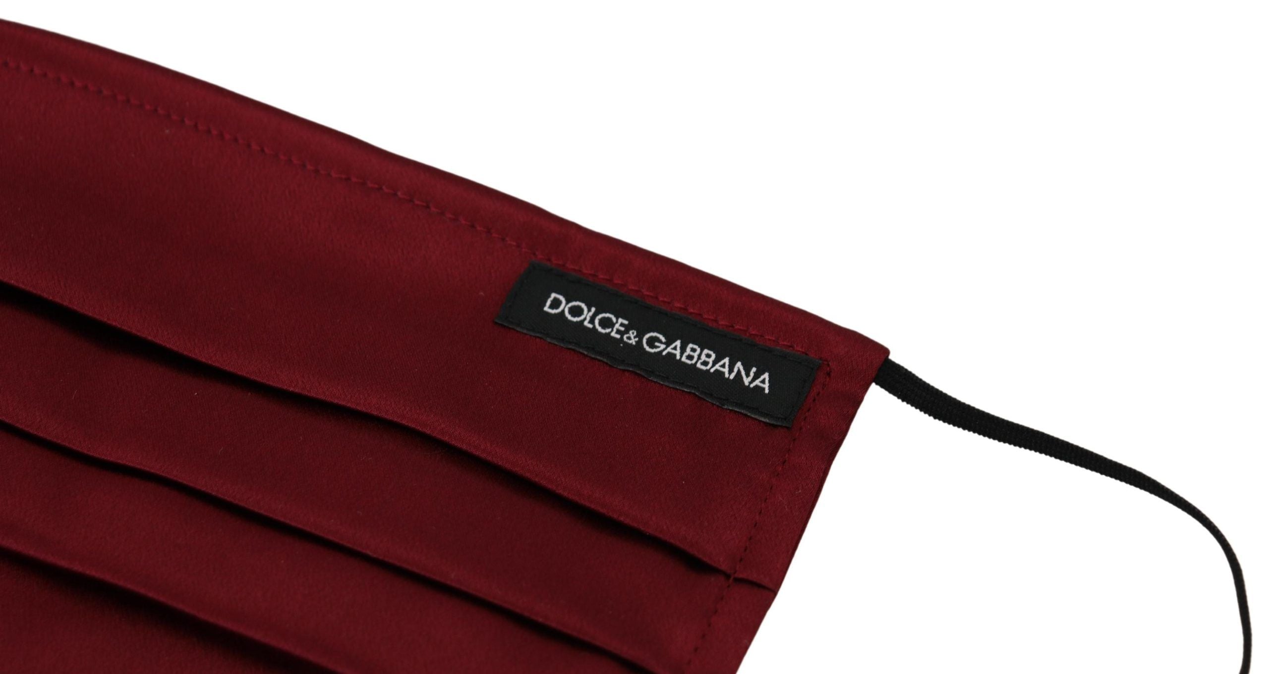 Mască facială elegantă din mătase plisată maro Dolce &amp; Gabbana