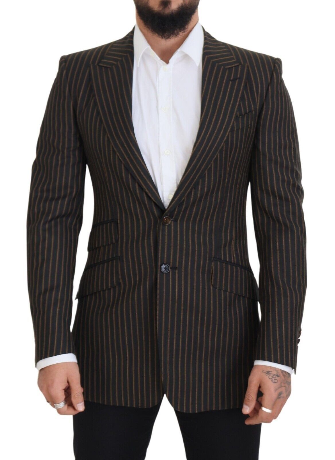 Dolce &amp; Gabbana – Eleganter, gestreifter Slim-Blazer aus Wollmischung