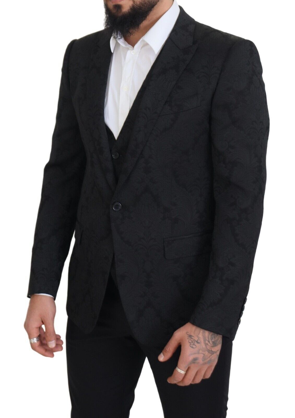 Dolce &amp; Gabbana – Elegantes Ensemble aus schwarzer Martini-Anzugjacke und Weste