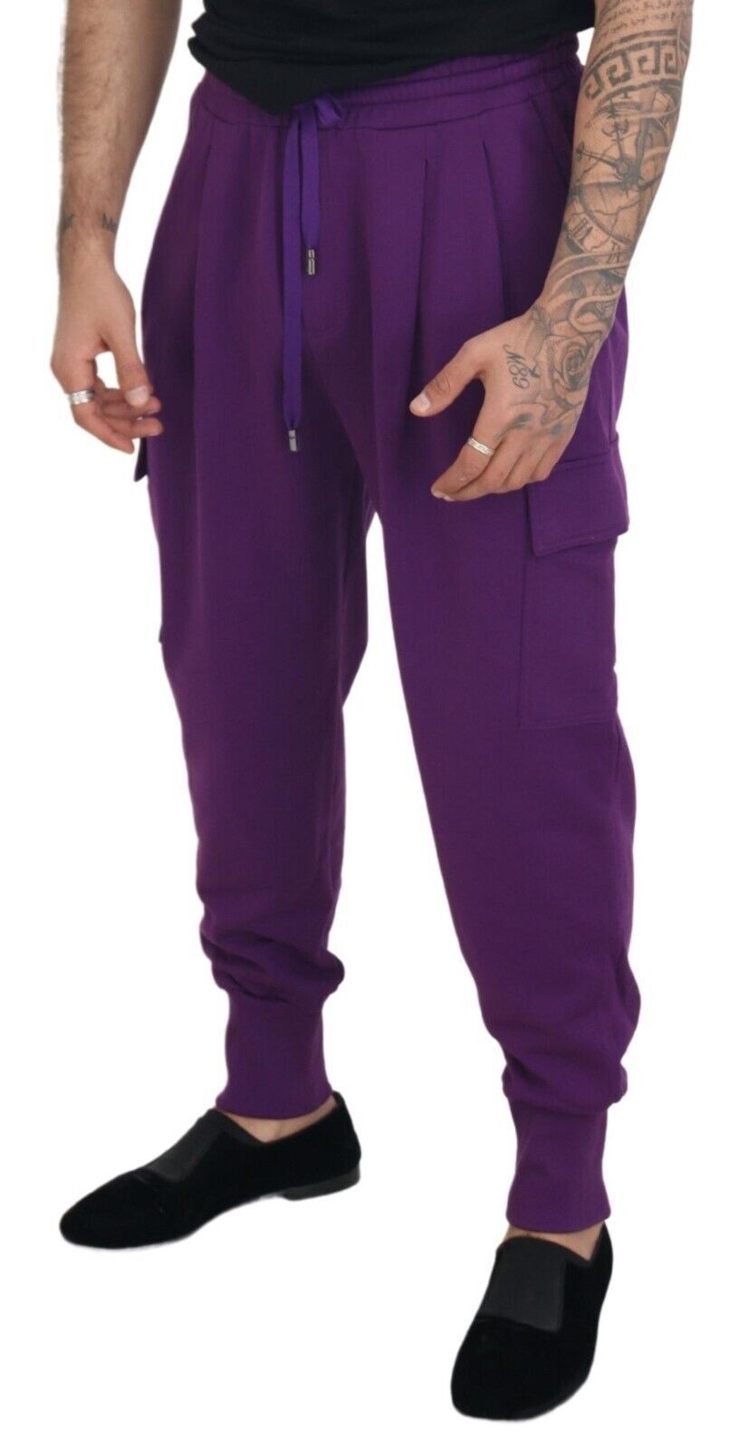 Dolce &amp; Gabbana – Elegante Cargo-Jogginghose aus Baumwolle in Lila
