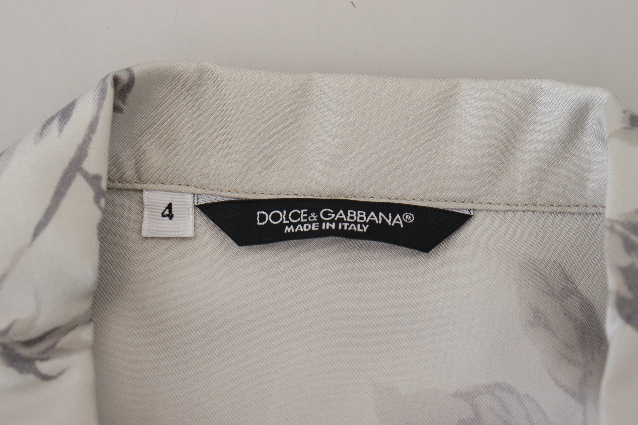 Cămașă elegantă casual din mătase cu imprimeu de păsări Dolce &amp; Gabbana