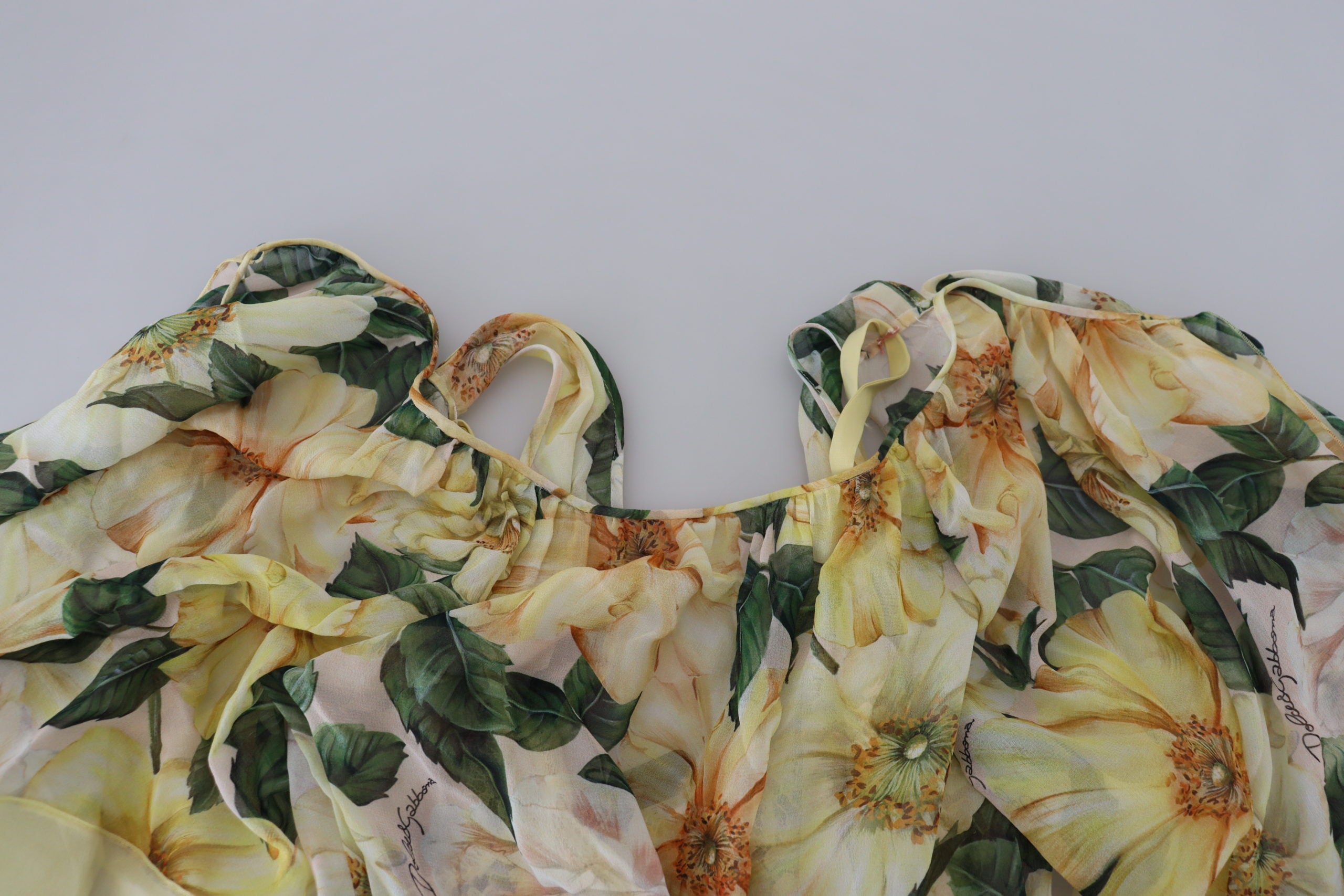Dolce &amp; Gabbana – Maxikleid aus Seide mit Blumenmuster und Plissee