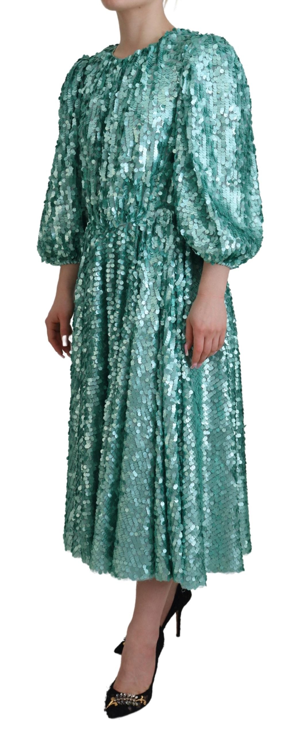 Dolce &amp; Gabbana Elegantes A-Linien-Midikleid mit Pailletten