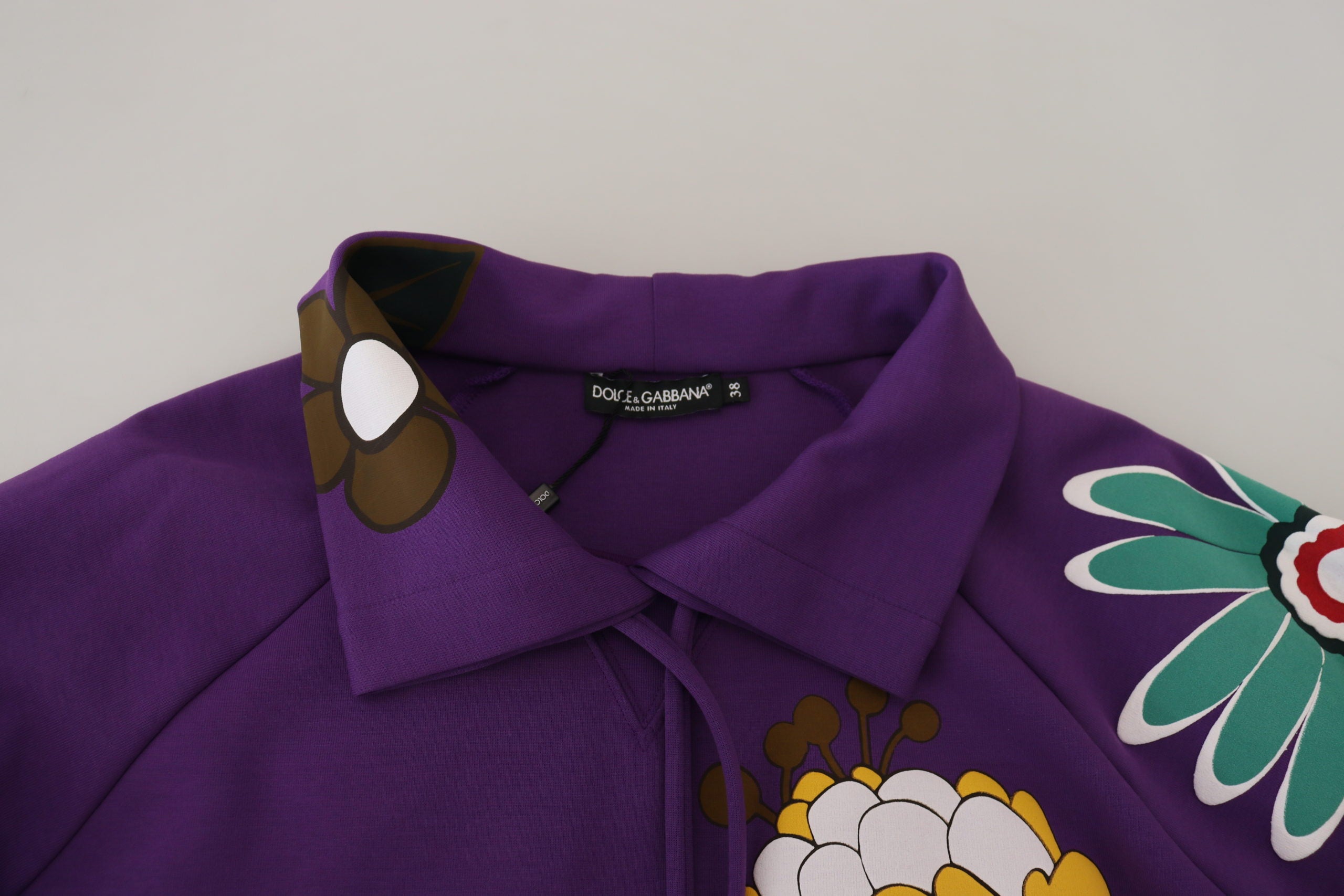 Dolce &amp; Gabbana Eleganter lila Pullover mit Blumenmuster