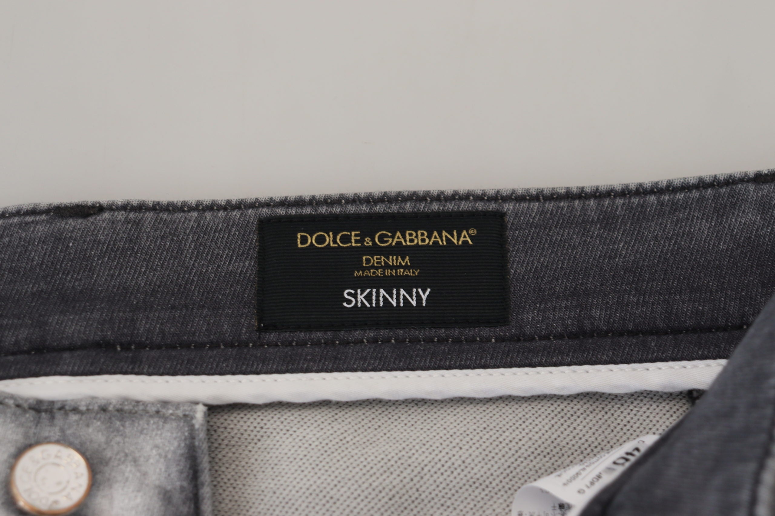 Dolce &amp; Gabbana Elegante Hose aus gewaschener Baumwollmischung in Grau