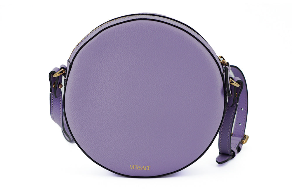 Versace Elegante, runde Umhängetasche in Lila