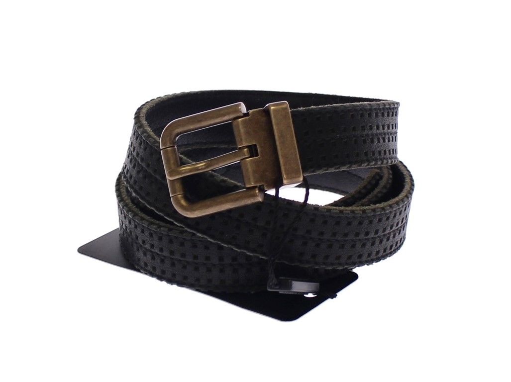 Dolce &amp; Gabbana Eleganter blauer Herrengürtel aus Leder-Baumwollmischung