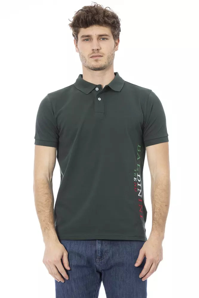 Baldinini Trend grünes Baumwoll-Herren-Polo