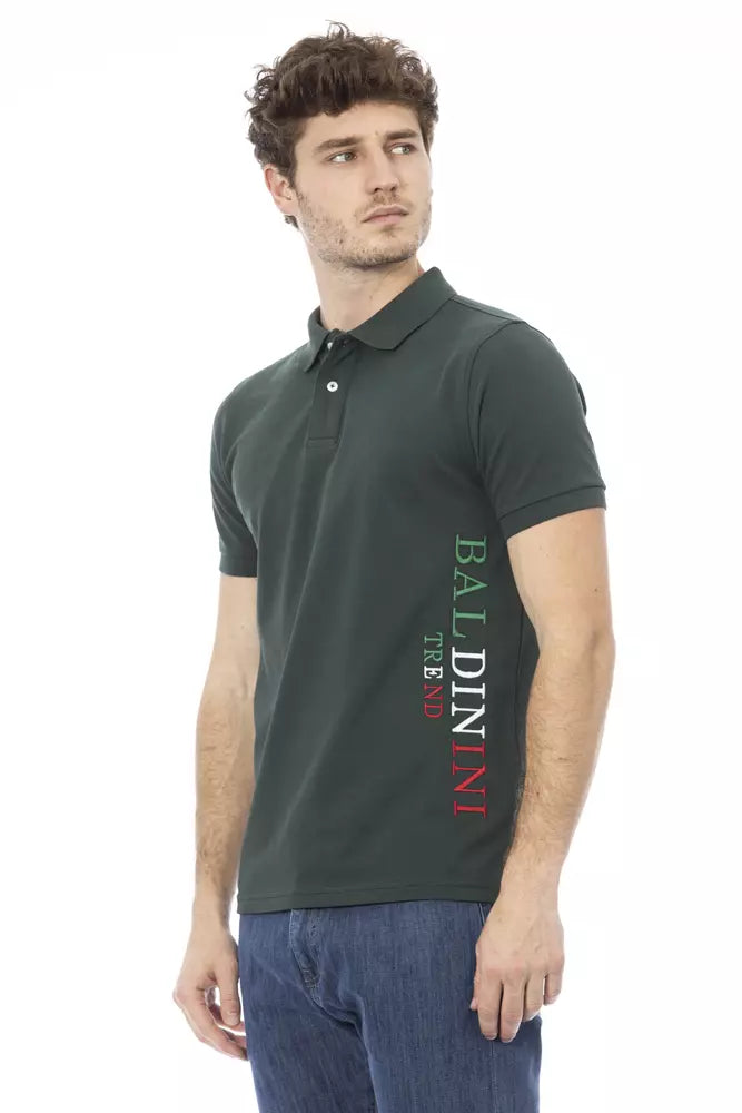 Baldinini Trend grünes Baumwoll-Herren-Polo