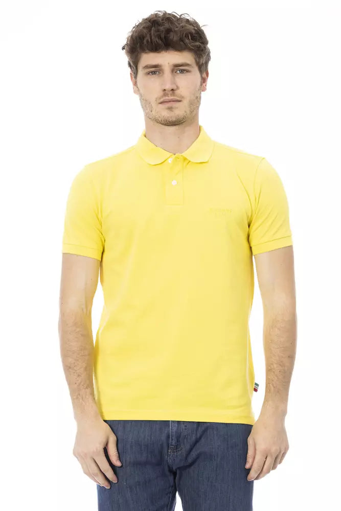 Tricou polo pentru bărbați Baldinini Trend galben din bumbac