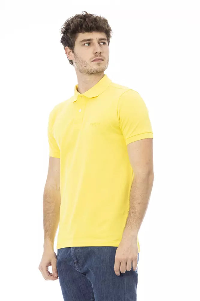 Tricou polo pentru bărbați Baldinini Trend galben din bumbac