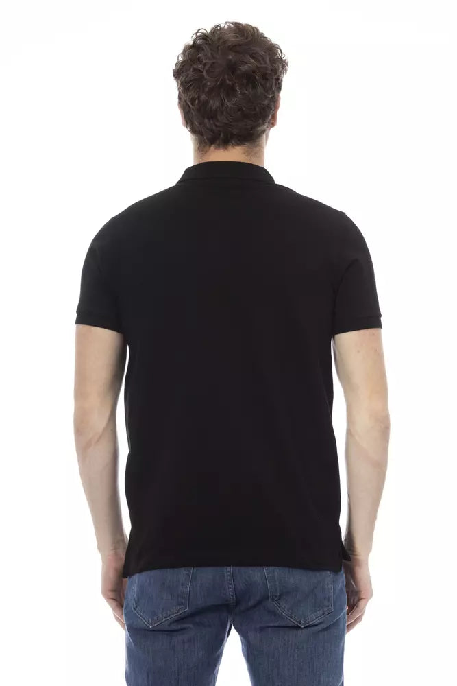 Baldinini Trend Schwarzes Herren-Poloshirt aus Baumwolle