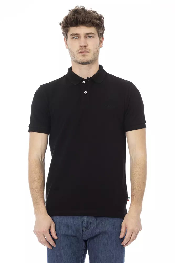 Baldinini Trend Schwarzes Herren-Poloshirt aus Baumwolle