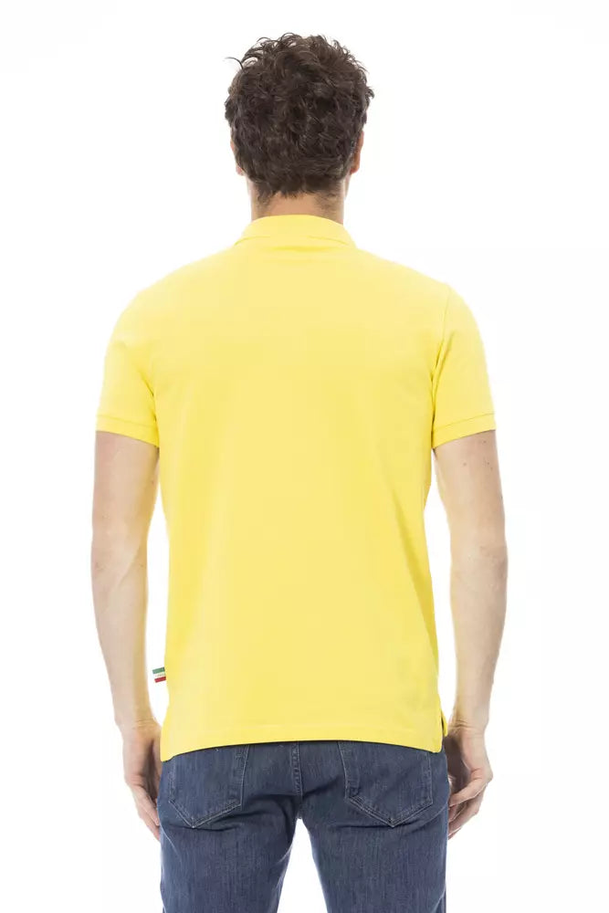 Tricou polo pentru bărbați Baldinini Trend galben din bumbac
