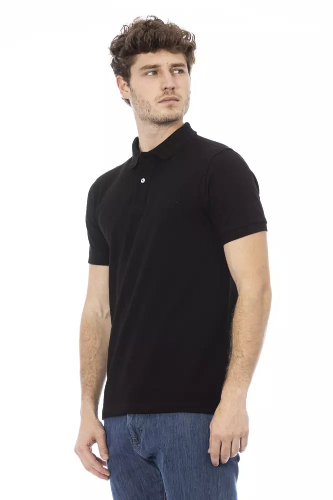 Baldinini Trend Schwarzes Herren-Poloshirt aus Baumwolle