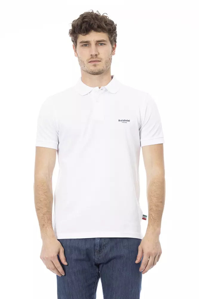 Polo Baldinini Trend din bumbac alb pentru bărbați