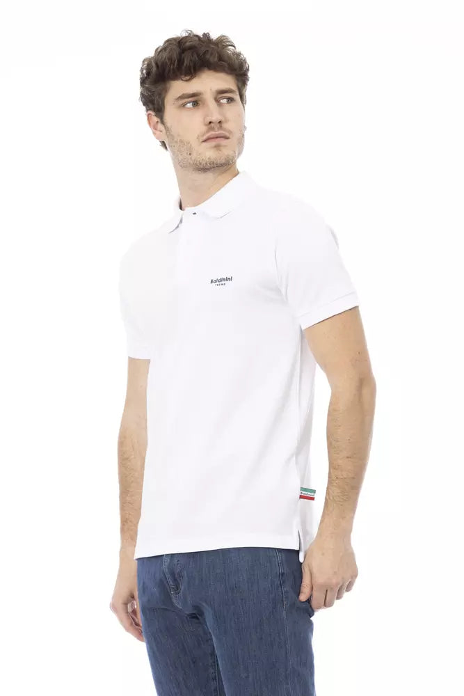 Polo Baldinini Trend din bumbac alb pentru bărbați