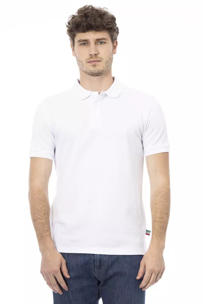 Tricou polo Baldinini Trend alb din bumbac pentru bărbați