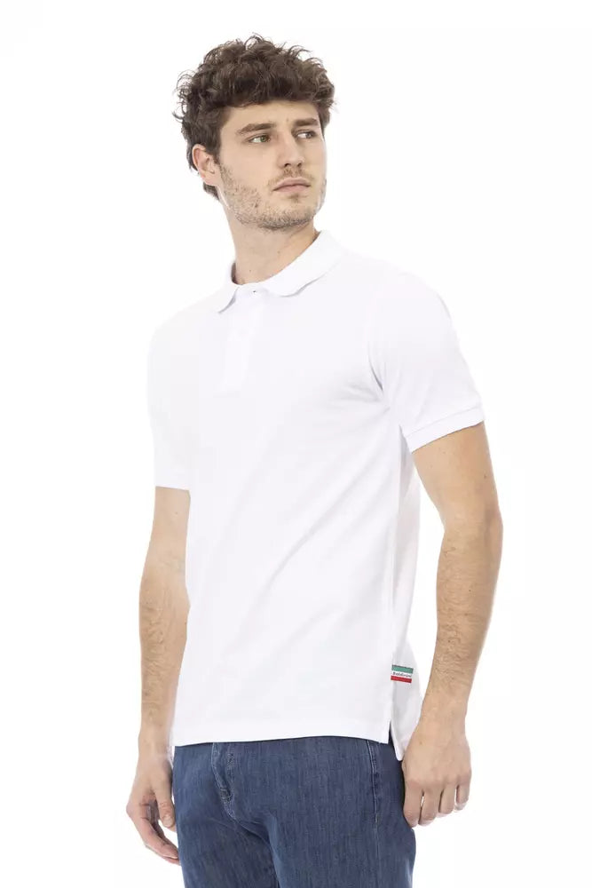 Tricou polo Baldinini Trend alb din bumbac pentru bărbați